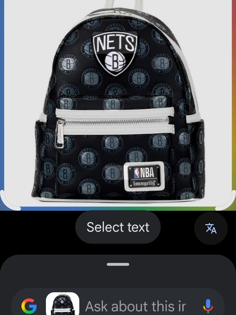 Loungefly Brooklyn Nets Mini Backpack - Black & White